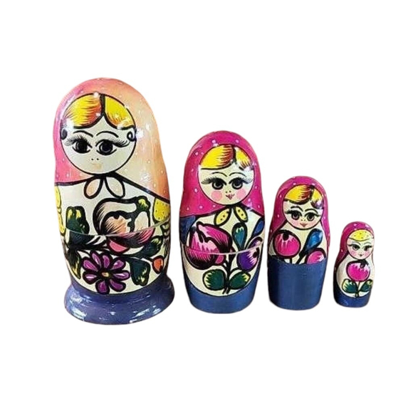 Matryoshka Nesting Dolls (Set of 4) Vintage - Picture 1 of 7